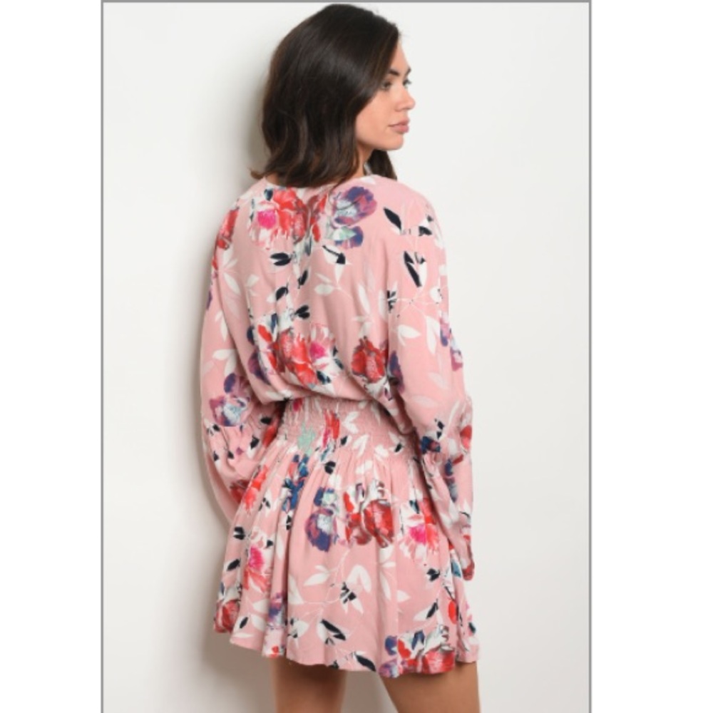Pink Floral Pattern Dress - Picture 3 of 6
